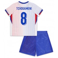Fotbalové Dres Francie Aurelien Tchouameni #8 Dětské Venkovní ME 2024 Krátký Rukáv (+ trenýrky)